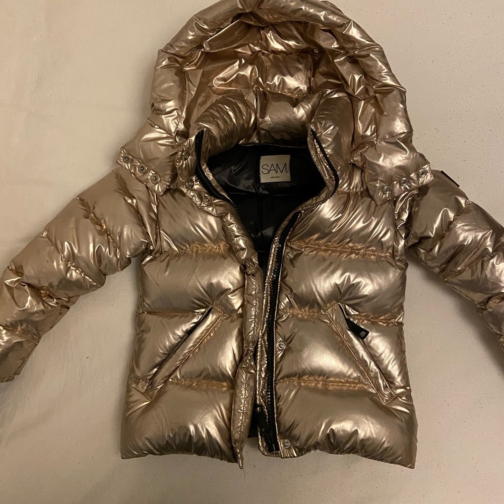 SAM. Annabelle Puffer Jacket-Big Kid-White Gold